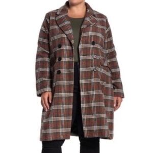 Urban Republic plaid long coat jacket shacket blazer preppy academia holiday M